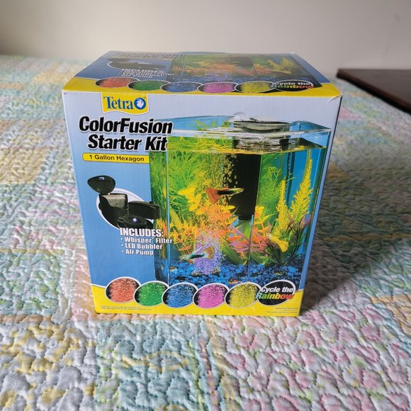 Tetra Party Supplies Tetra Bubbling Led Aquarium Kit Gallon Hexagon